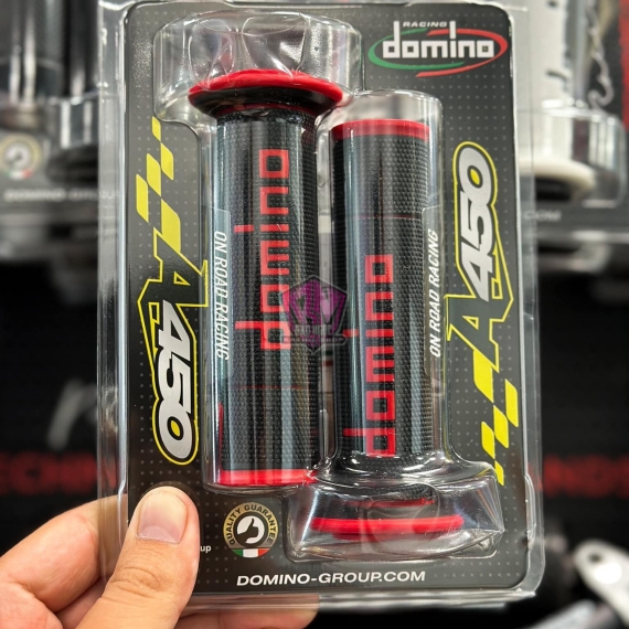 BAO TAY DOMINO A450 ROAD RACING ( ĐEN / ĐỎ )